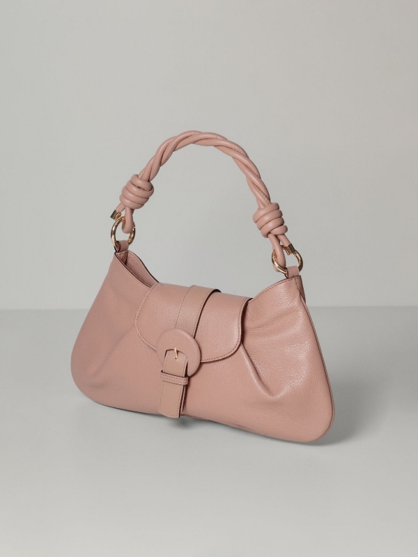 Bolsa Olívia Nude OSKI Couro Alça Trançada  71016.27