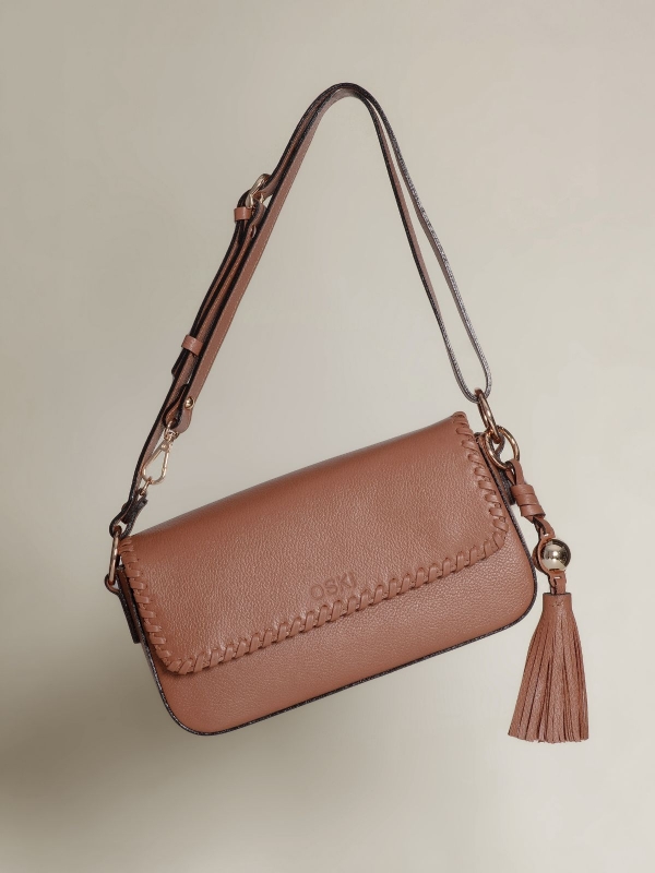 Bolsa Betina OSKI Couro Legítimo Caramelo