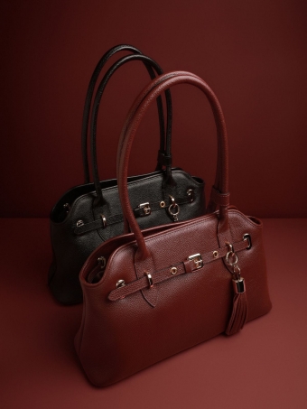 Bolsa Sílvia OSKI Couro Legítimo Bordo  70042.26