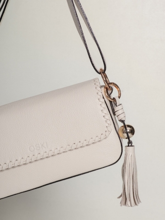 Bolsa Betina OSKI Couro Legítimo Marfim