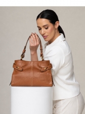 Bolsa Manuela Couro Legítimo Caramelo