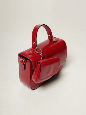Bolsa Estruturada Meg OSKI Couro Legítimo Pimenta