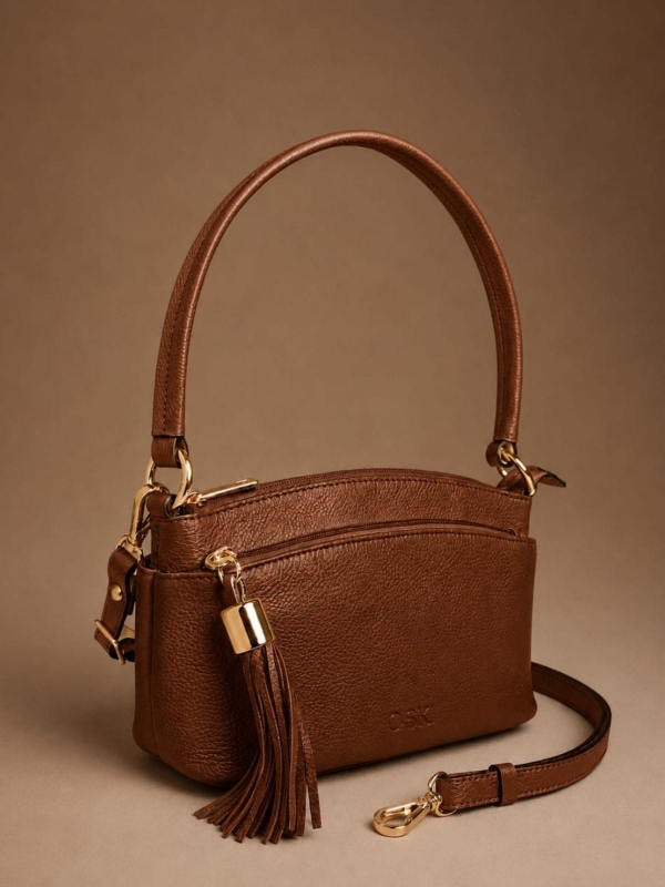Bolsa Feminina Couro Legítimo Laura Toffee 70014.26