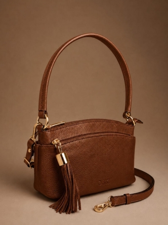 Bolsa Feminina Couro Legítimo Laura Toffee