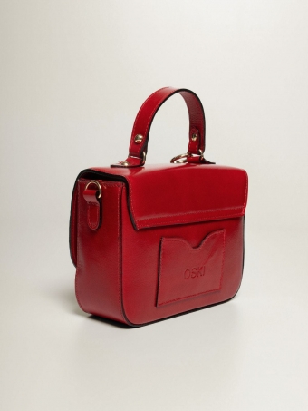 Bolsa Estruturada Meg OSKI Couro Legítimo Pimenta