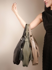 Bolsa Amélia OSKI Couro Legítimo Hobo Oliva Tassel 70030.26