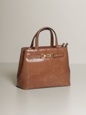 Bolsa Alba OSKI Couro Legítimo Caramelo Fivela