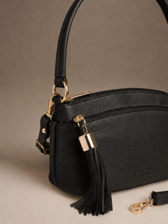 Bolsa Feminina Laura Couro Legítimo Preto 70014.26
