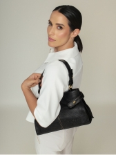 Bolsa Manuela OSKI Couro Legítimo Preto