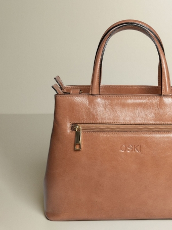 Bolsa Alba OSKI Couro Legítimo Caramelo Fivela