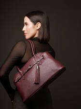 Bolsa Sílvia OSKI Couro Legítimo Bordo  70042.26