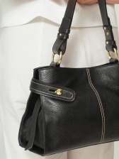 Bolsa Manuela OSKI Couro Legítimo Preto