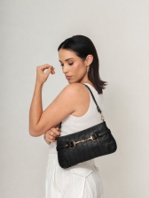 Bolsa Gaya OSKI Couro Preto Bridão