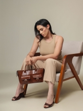 Bolsa Celine OSKI Couro Legítimo Toffee