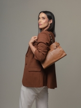 Bolsa Manuela Couro Legítimo Caramelo