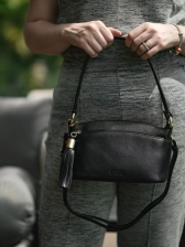 Bolsa Feminina Laura Couro Legítimo Preto 70014.26