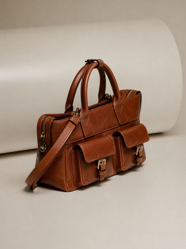 Bolsa Celine OSKI Couro Legítimo Toffee