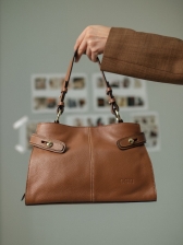 Bolsa Manuela Couro Legítimo Caramelo