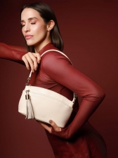 Bolsa Feminina em Couro Legítimo Laura Marfim – 70014.26